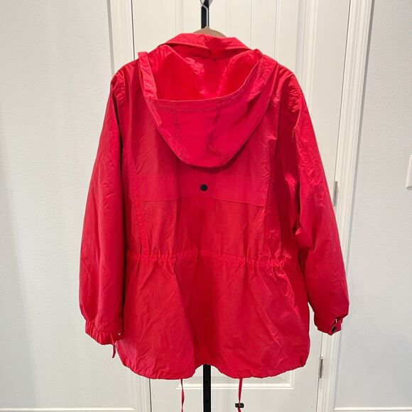 Tudor Court Red Jacket Windbreaker Removable Hood Fleece Lined Long Sleeves XX - Picture 7 of 16
